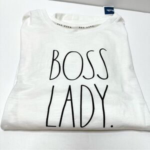 Women’s Rae Dunn White T Shirt Boss Lady New S